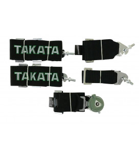 Racing seat belts 5p 3" Black - Takata Replica