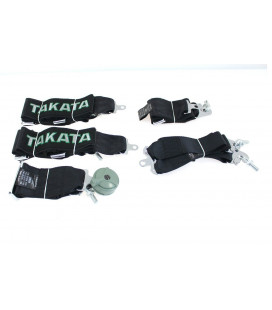 Racing seat belts 6p 3" Black - Takata Replica