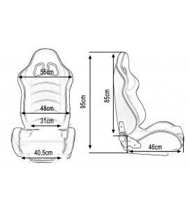 Racing seat MONZA BLAST CARBON BLACK