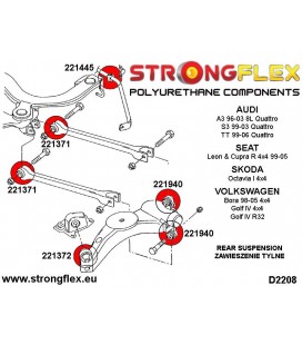 221445A: Rear anti roll bar bush SPORT