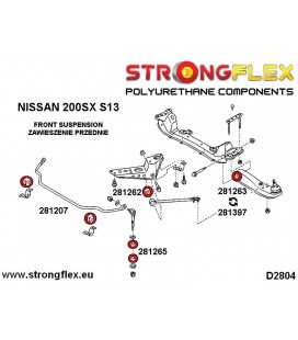 281263A: Front inner track control arm bush 34mm SPORT