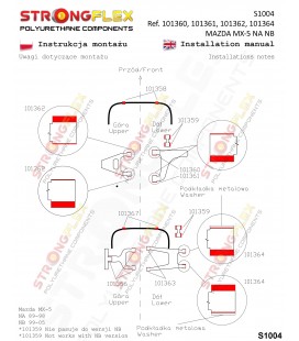 101361A: Front lower rear bush SPORT