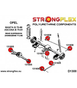 131605A: Rear centre prop mount & rear tie bar to axle bushes SPORT