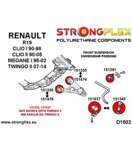 156079A: Front suspension bush kit SPORT