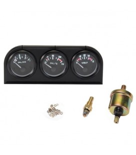 52mm 3in1 kit Volt Gauge Water Temp Gauge Temperature Oil Pressure Gauge