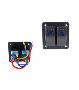 Alu panel switch, ONOFFx2 Blue