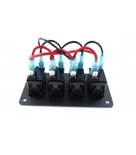 Alu panel switch, ONOFFx4 Red