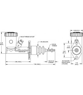 Brake clutch master cylinder with tank Wilwood GS Compact 0,75"