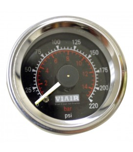 Double manometer VIAIR 2" - BLACK ILLUMINATED