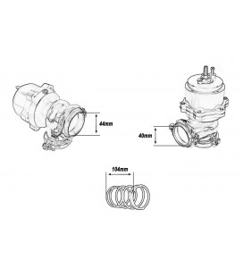 External WasteGate TurboWorks 44mm 1,0 Bar V-Band Blue