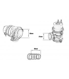 External WasteGate TurboWorks 60mm 1,6 Bar V-Band Blue