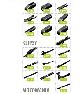 Flat Frameless silicon Multitype wiperblade 425 mm