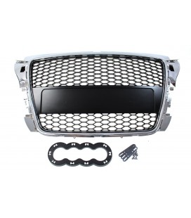 Bamperio grotelės AUDI A3 8P RS-STYLE (chrominės juodos) (07-12)