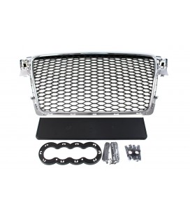 GRILLE AUDI A4 B8 RS-STYLE CHROME-BLACK (08-12) PDC