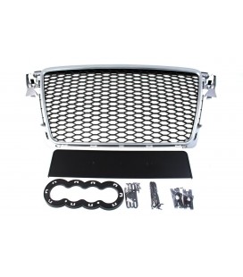 GRILLE AUDI A4 B8 RS-STYLE SILVER-BLACK (08-12) PDC