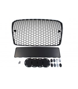 Bamperio grotelės AUDI A5 8T RS-STYLE (chrominės juodos) (13-16) PDC