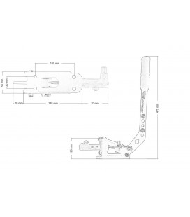 Hydraulic hand brake horizontal vertical with lock