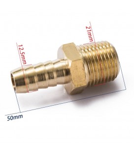 Nipple 12" to 12mm hose BRASS