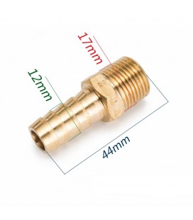 Nipple 38" to 12mm hose BRASS