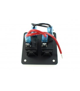 Alu panel switch, ON/OFFx2 Red