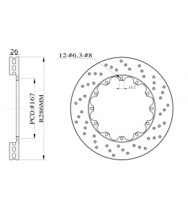 Brake rotors drilled for Big Brake Kit 286mm 2011+