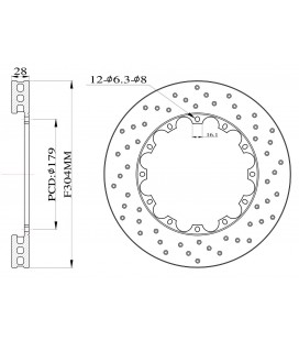 Brake rotors drilled for Big Brake Kit 304mm 2011+