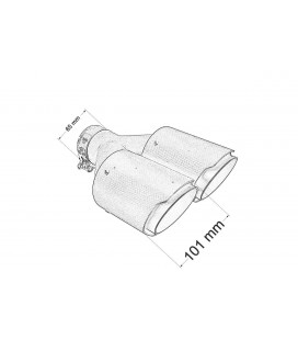 Double Exhaust Tip 2x101mm enter 65mm Carbon L