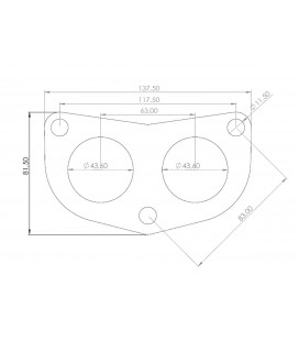 Exhaust gasket for Honda Civic D-Series TurboWorks