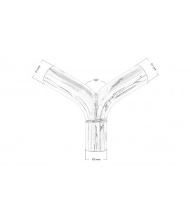 Exhaust tee 120st 51/63mm 304SS