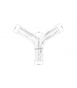 Exhaust tee 120st 63/63mm 304SS