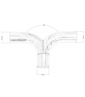 Exhaust tee 180st 60/60mm 304SS