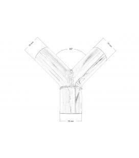Exhaust tee 90st 70/76mm 304SS