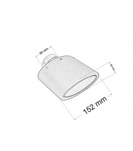Exhaust Tip 82x152mm wejście 60mm Carbon