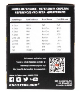 K&N Oil Filter M18 x 1.5 HP-1001