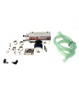 Oil catch tank 0.7L 9mm / 15mm D1Spec Silver + Filtr