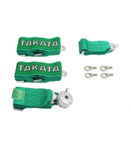 Racing seat belts 4p 3" Green - Takata Replica