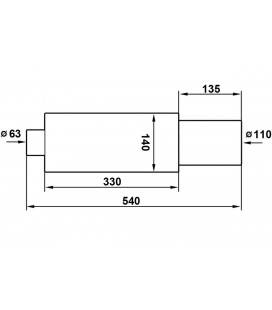 Rear Muffler TurboWorks 110mm inlet 63,5mm