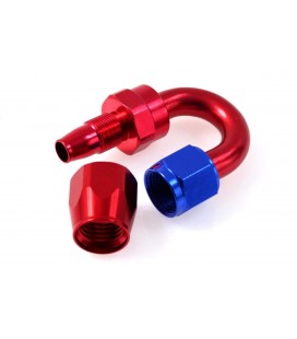 Reusable swivel hose end 180° AN8