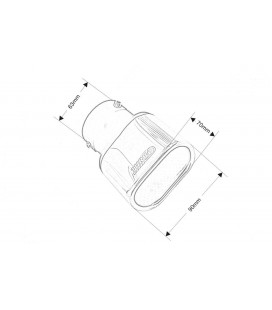 Silencer tip 90x70mm input 63.5mm