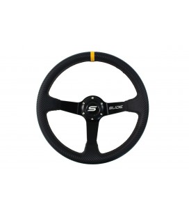Steering wheel SLIDE 350mm offset:80mm Carbon Yellow Strip