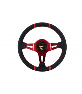 Steering wheel SLIDE 350mm offset:80mm Leather Red