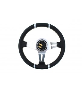 Steering wheel SLIDE 350mm offset:80mm Leather Silver