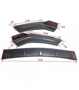 Universal Car Front Bumper Lip Spoiler (3 pcs) Black