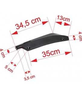 Universal Car Rear Bumper Lip Splitter Diffuser Chin Spoiler Canard Deflector Black 38,5CM