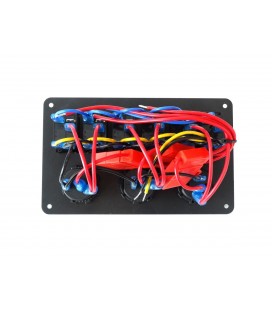 Switch 1224V ON-OFFx6, 1xZ, 2xUSB 3.1A , 1 LED volt, 3xB 15A IP68 Blue