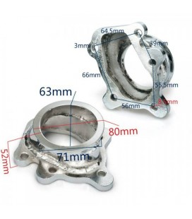 Turbo Downpipe T3T4 5 Bolt to 2.5" V-band