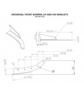 Universal Front Bumper Lip Add-on Winglets