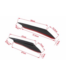 Front Bumper Splitter Fins Body Spoiler Canards 4pcs
