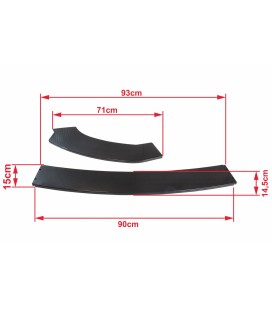 Universal front bumper splitter 3 pcs.