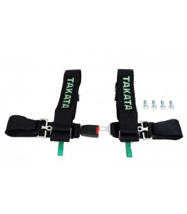 Racing seat belts 4p 3" Black - Takata Replica